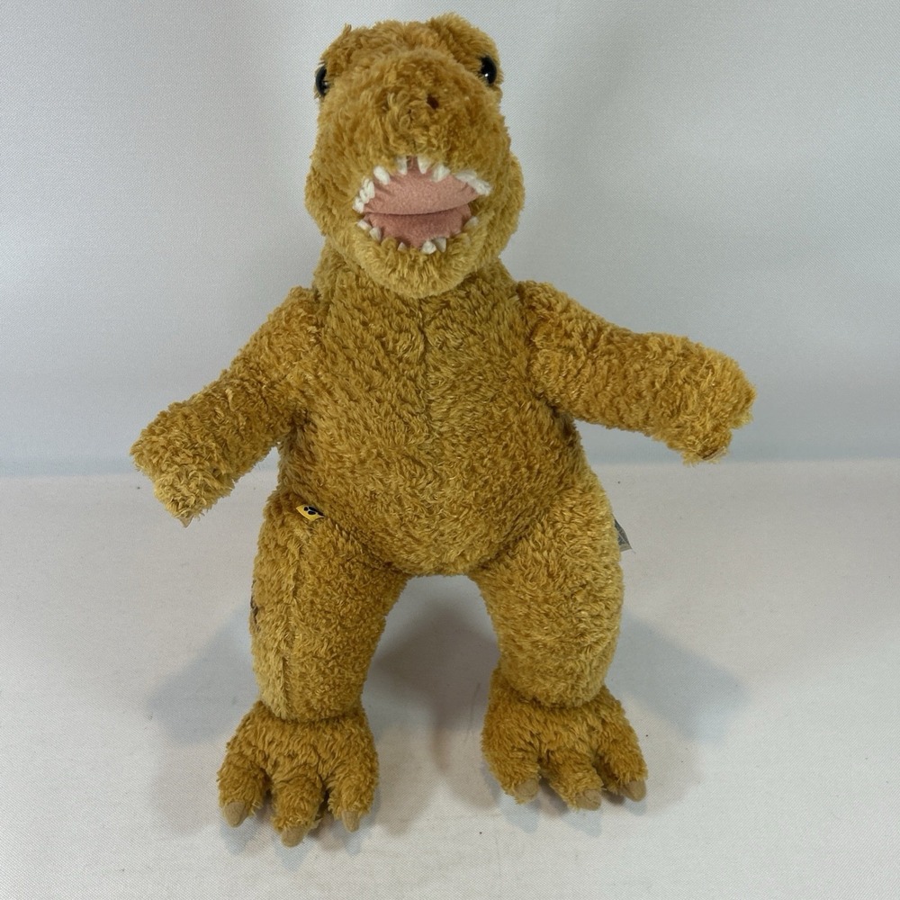 Build A Bear T-Rex Dino Dinosaur Golden Brown Dark Stripes Plush 17"  2009